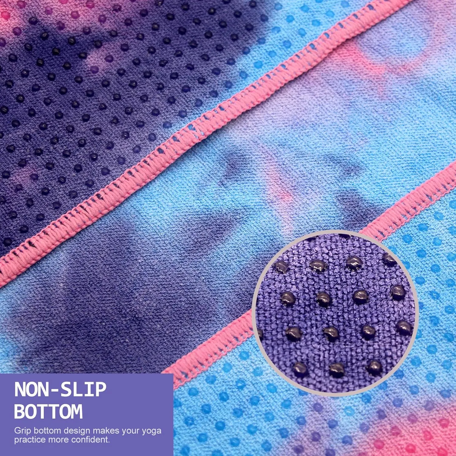 Yoga Towel - Microfiber Non Slip Yoga Mat Towel with Grip Dot Sweat Absorbent
